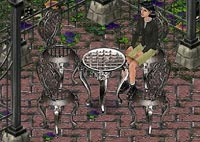 gothic wrought iron cafe set